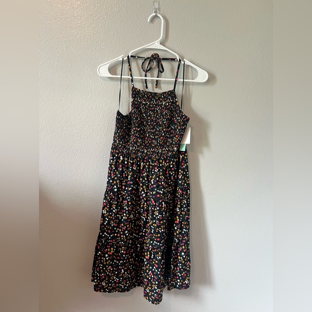 Abound Floral Dress - Black and Multicolor